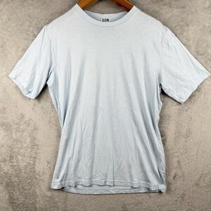Son of a Tailor S/S T-Shirt Mens L Blue Lyocell Cotton Modern Basic‎ Denmark
